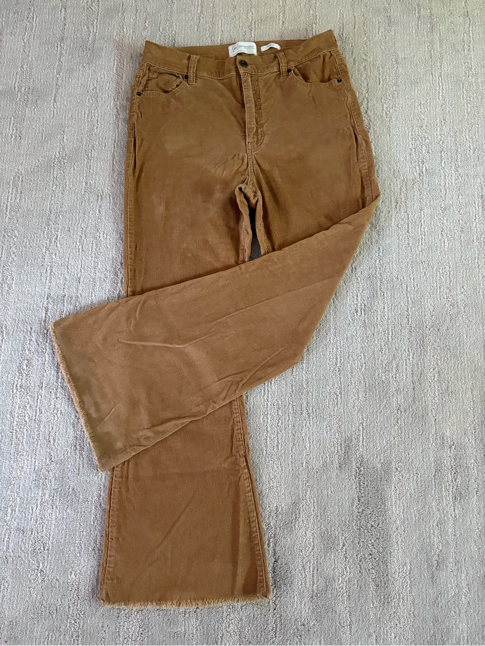 REgeneration Celebrity Pink Corduroy Flare Pants 13/31 Brown Raw Hem Retro Boho
